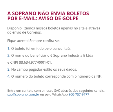 Aviso Boleto - Soprano