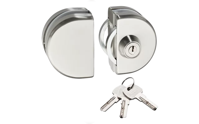 FECHADURA PRESSAO VIDRO PORTA CORRER VV 059 PK INOX ESCOVADO - Soprano