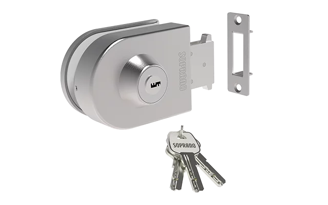 FECHADURA PRESSAO VIDRO PORTA CORRER VA 157 PK INOX ESCOVADO - Soprano