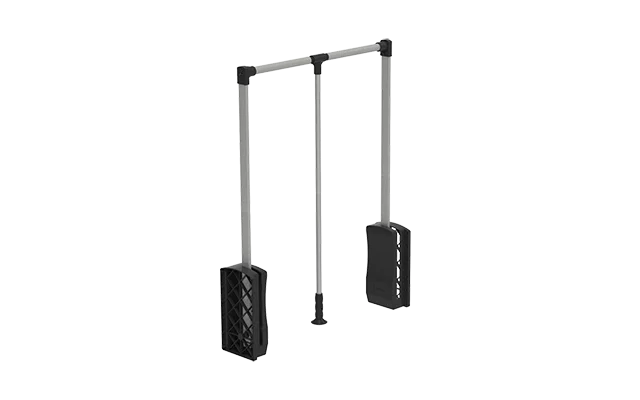 CABIDEIRO BASCULANTE HASTE EXTENSIVEL 600-830MM PRATA - Soprano